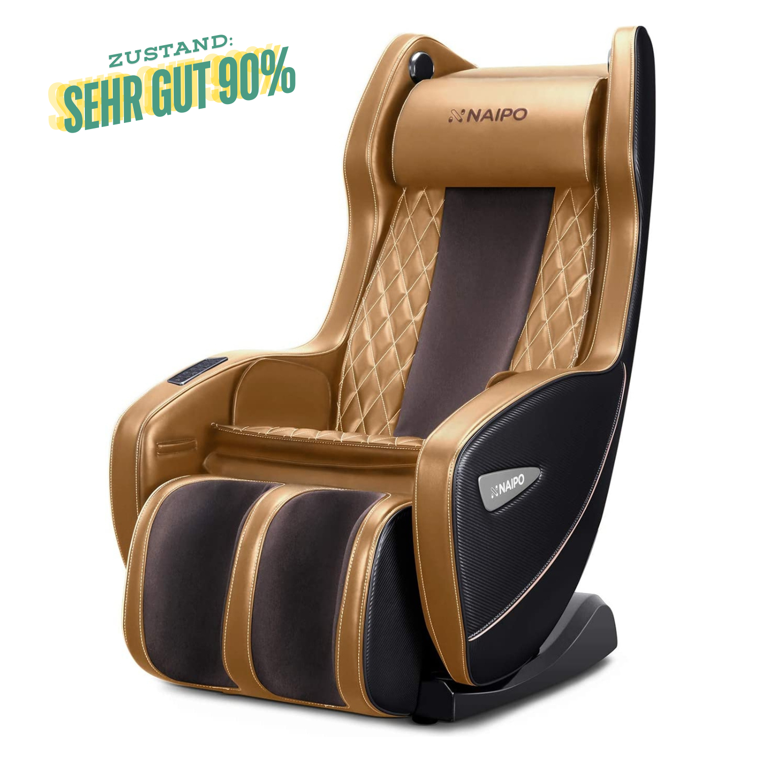 NAIPO Premium Massagesessel, Design-Award, Bluetooth, Liegefunktion, Space-Saving, Gebraucht/Generalüberholt