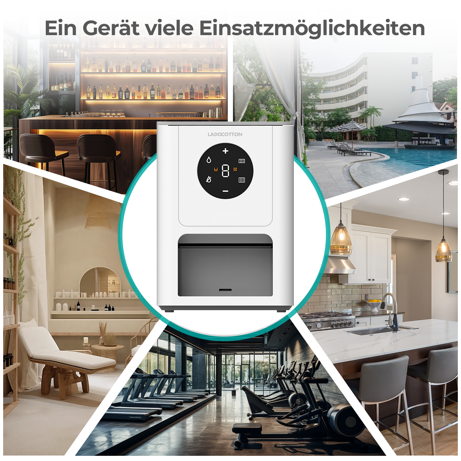 CalmConcept® Warmtuchspender Warme Feuchttücher auf Knopfdruck mit 9 Feuchtigkeitsstufen 8 Temperaturstufen und 1400 ml Wassertank, Modell Q6