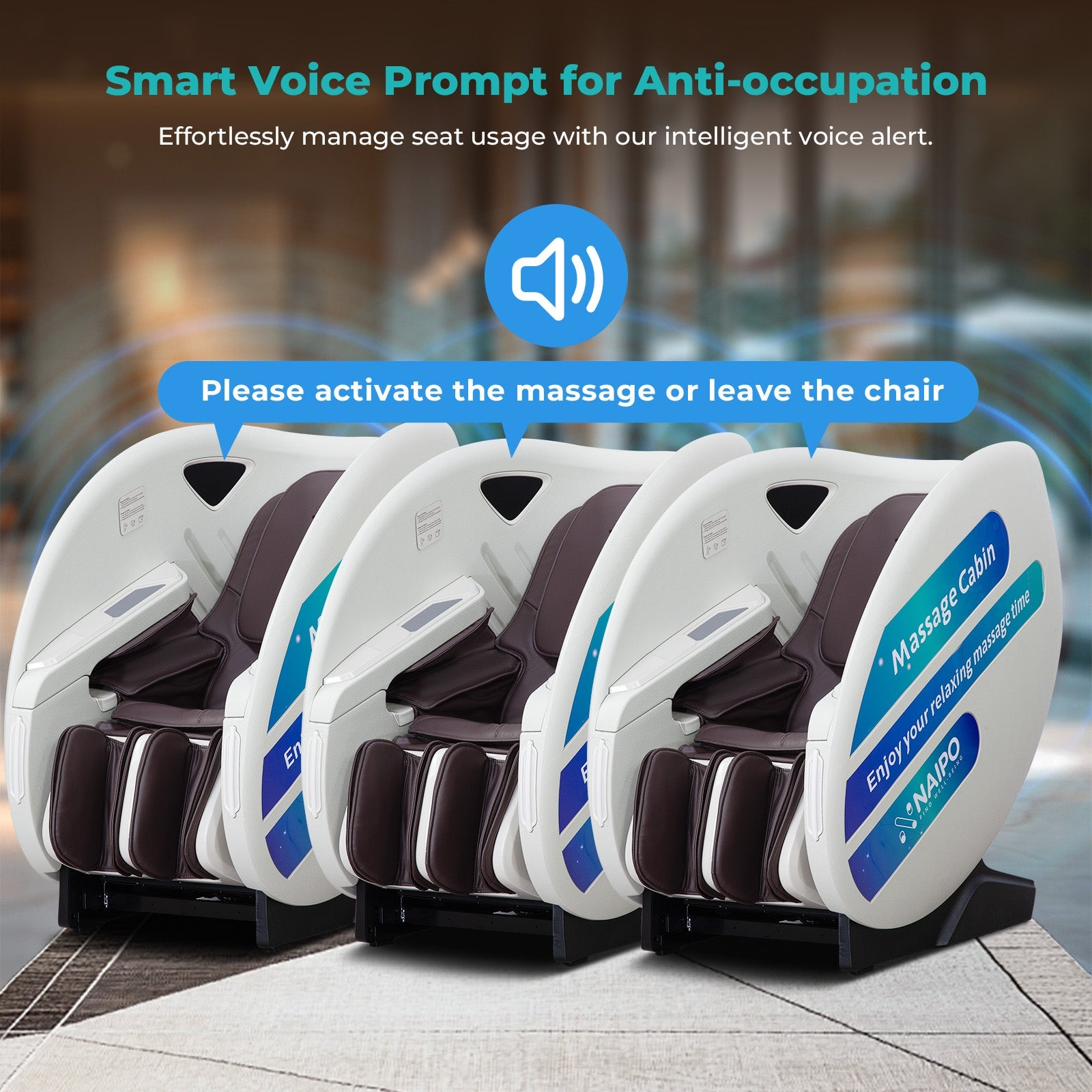 Naipo Automaten-Massagesessel, NFC/RFID-Kartenzahlungssystem, einstellbare Massagezeit/Preis