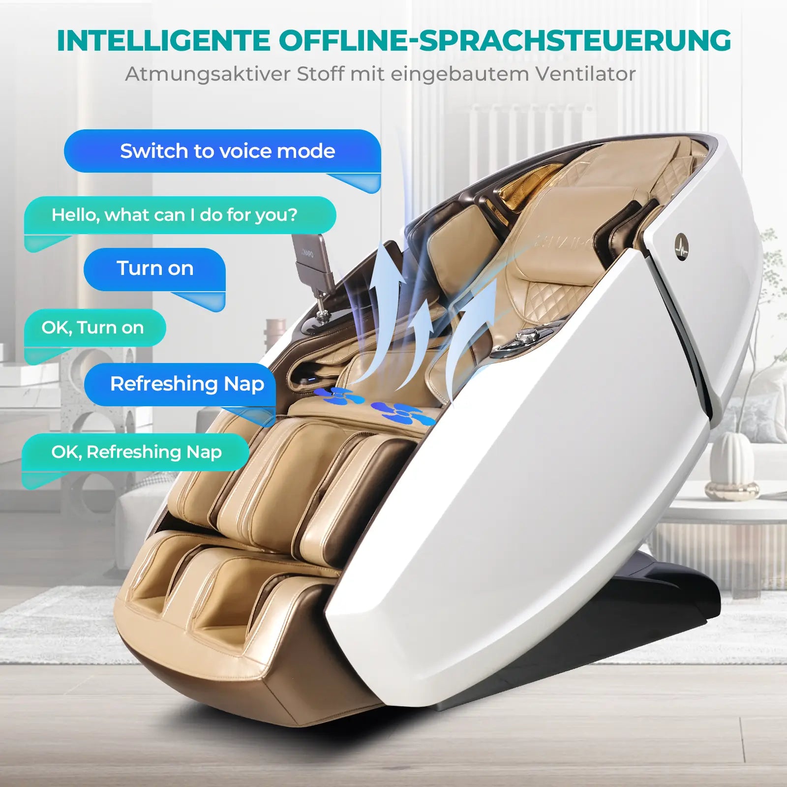 NAIPO 4D High-End Massagesessel S89, Raumkapsel-Design, Aromatherapie, Wärmetherapie, 8-Zoll-Tablet-Steuerung