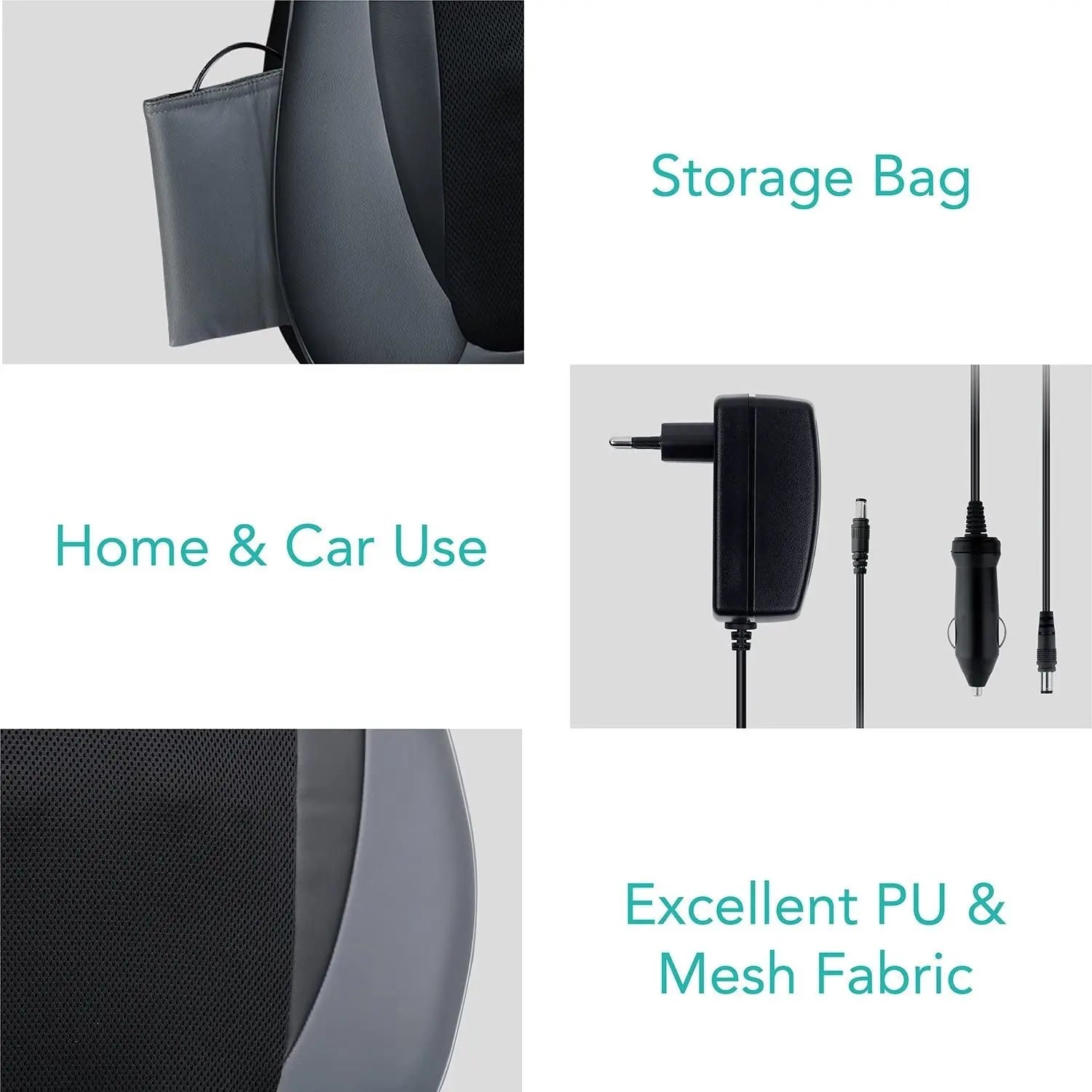 Naipo Rücken Massagegerät Massagesitzauflage mit Shiatsu Wärme Tiefenmassage Rollmassage Vibration für oberen unteren und komplett Rücken