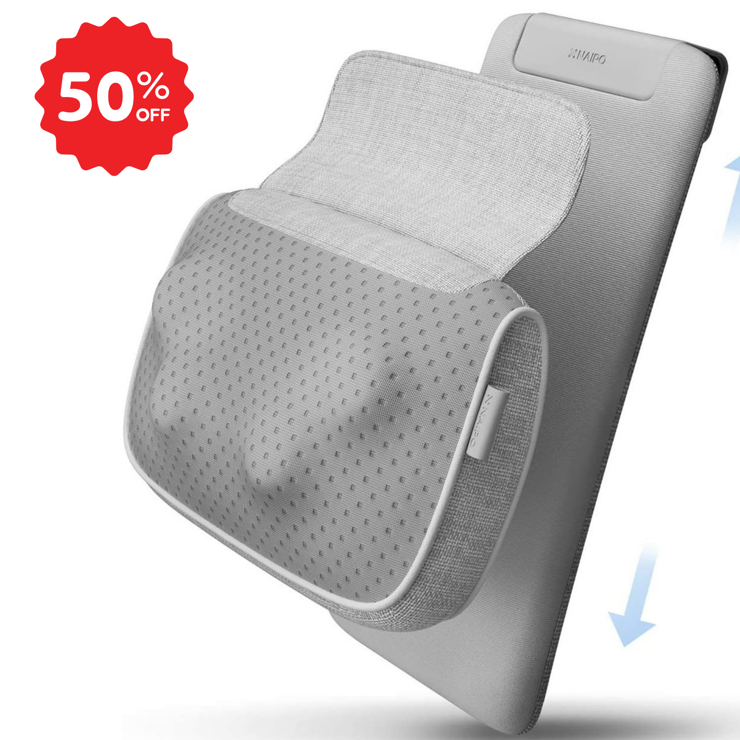 Naipo oPillow Shiatsu Massagekissen - Wärmendes Nacken- und Rückenmassagegerät mit Knetfunktion.