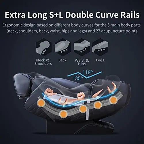 Aspria Massagesessel Shiatsu Zero-Gravity Liegesessel für Ganzkörpermassage, elektrischer Massagestuhl mit Wärmefunktion, bionischen Massagetechniken, USB, Bluetooth, Relaxsessel Für Zuhause und Büro