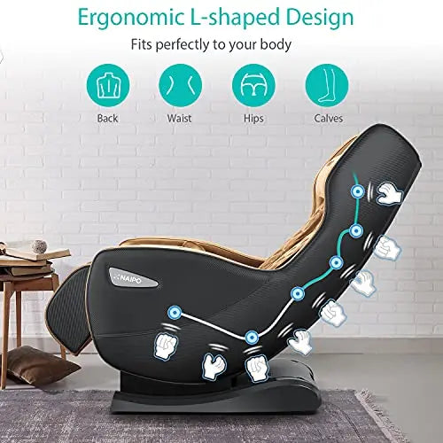 Aspria Massagesessel ergonomischer Massagestuhl mit verschiedenen Massageprogrammen, elektrischer Liegesessel mit Bluetooth, Relaxsessel platzsparender Massagesitz für Zuhause und Büro (Brown)