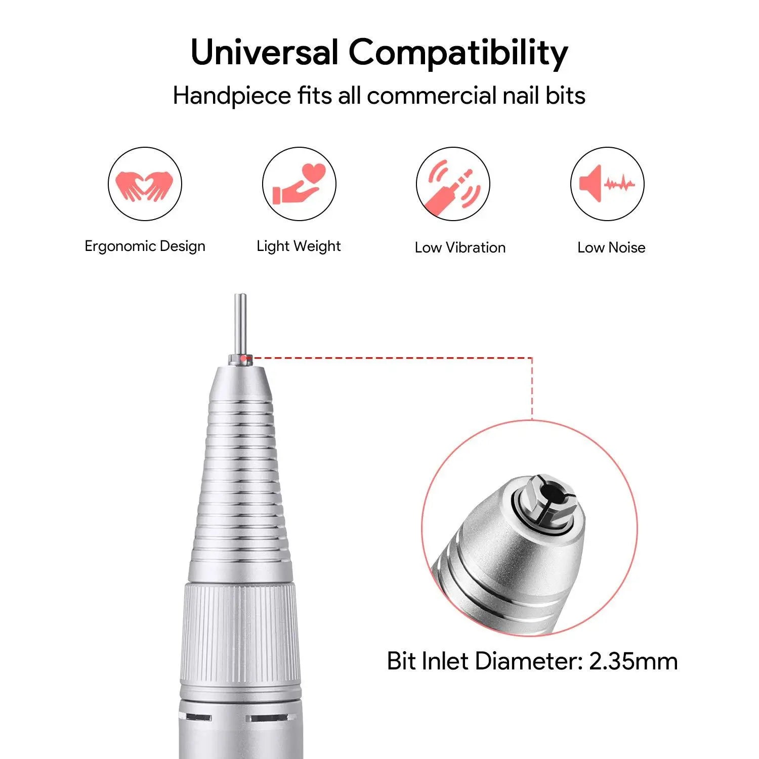 JCMaster Profi Nagelfräser, 30000 U/Min, Inkl. 5 Bits, EasyPro+