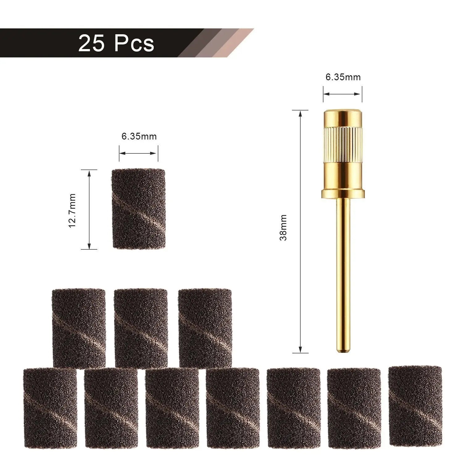JSDA Nagelfräser 6MW + 25x Schleifhülsen 4x Diamant Aufsätze + 1x Mandrel Bit