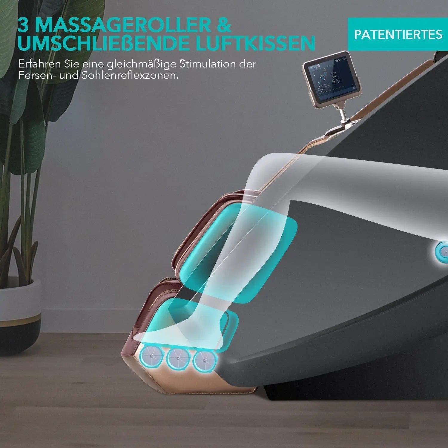 NAIPO 4D High-End Massagesessel S89, Raumkapsel-Design, Aromatherapie, Wärmetherapie, 8-Zoll-Tablet-Steuerung