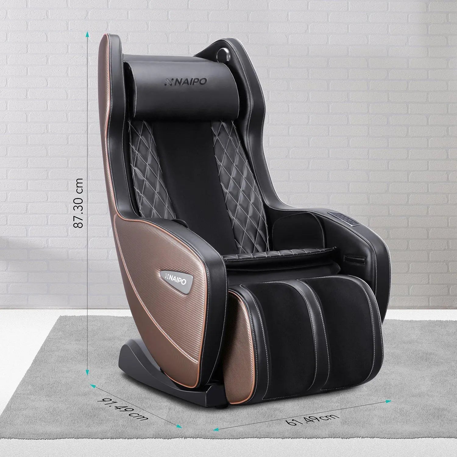 NAIPO Massagesessel mit Wärme | Design-Award | Bluetooth | Liegefunktion | Space-Saving | Creme-beige