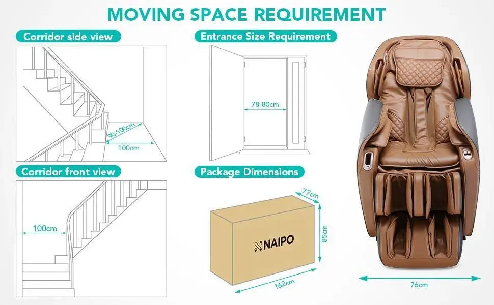 NAIPO Premium Massagesessel mit Wärmefunktion, Zero Gravity, 3D Surround-Sound, Ganzkörpermassage, Gebraucht