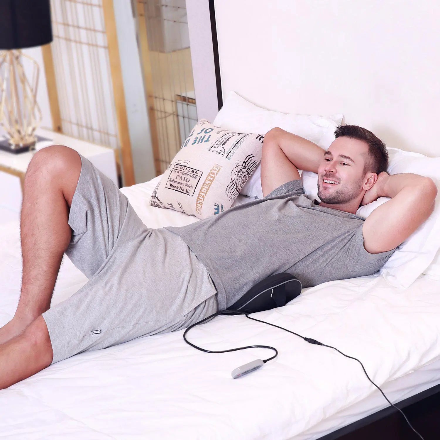 NAIPO Rückenmassagegerät, Lendenwirbelsäule, Wärme- & Vibrationsfunktion, LWS