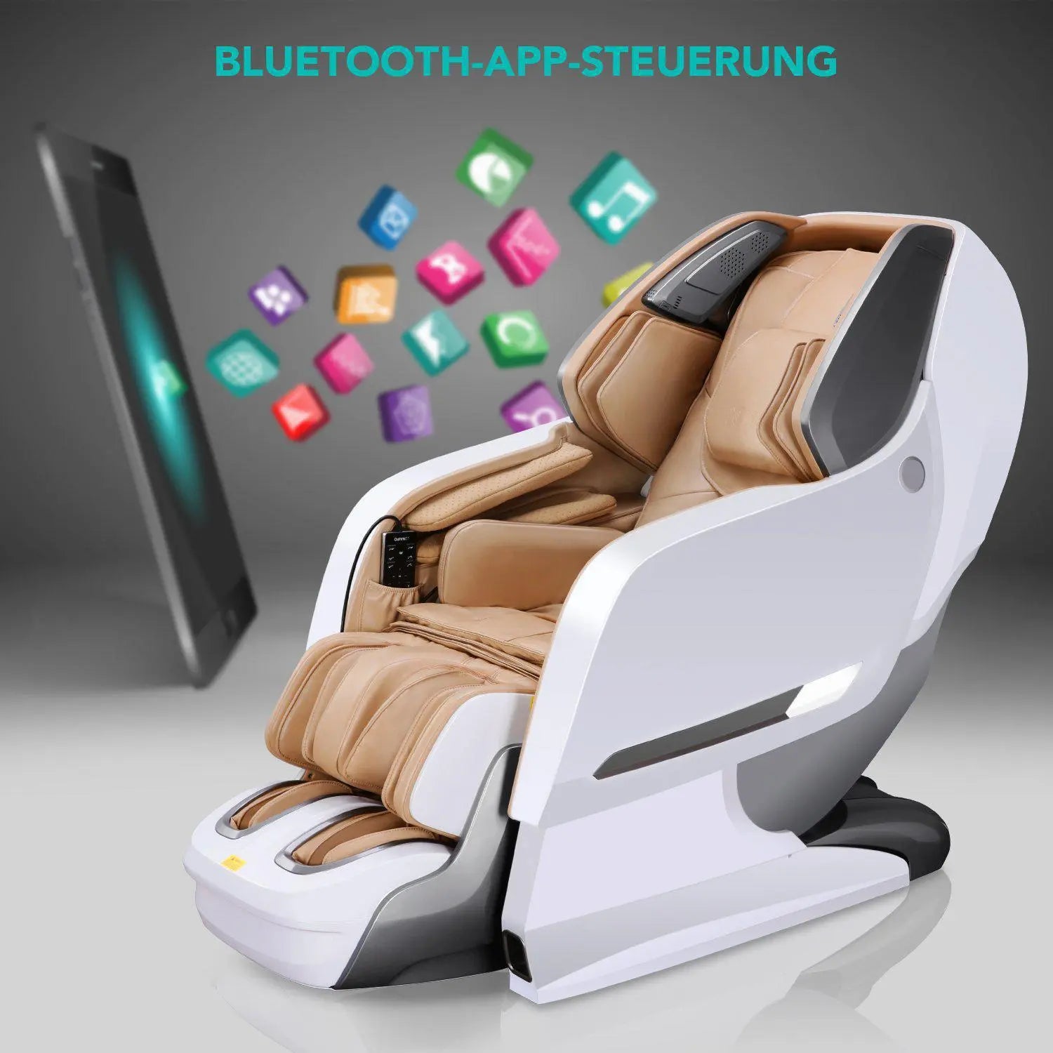 NAIPO Shiatsu 3D Massagesessel, Ganzkörper, Beige, MGC-8600