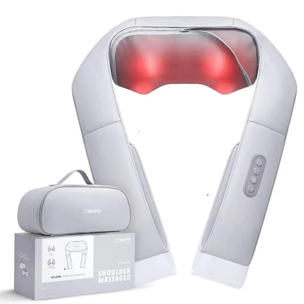 NAIPO oCuddle Massagegerät Shiatsu, Infrarot, inkl. Tragetasche, Nackenmassagegerät - Neustes Modell