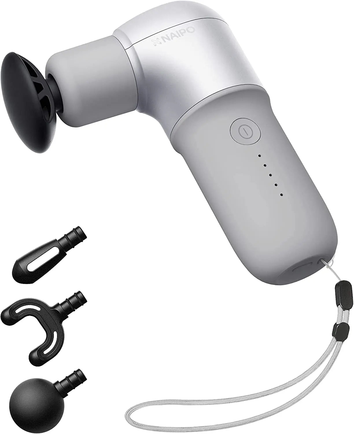NAIPO® Mini Pro - Massagepistole, Kompakt & Leistungsstark, 5 Intensitätsstufen, inkl. 4 Aufsätze