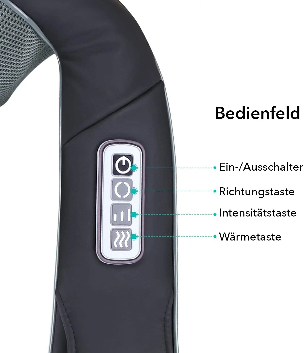 Naipo Massagegerät mit Akku, für Nacken Schulter Massage Shiatsu mit 3 Einstellbaren Geschwindigkeiten