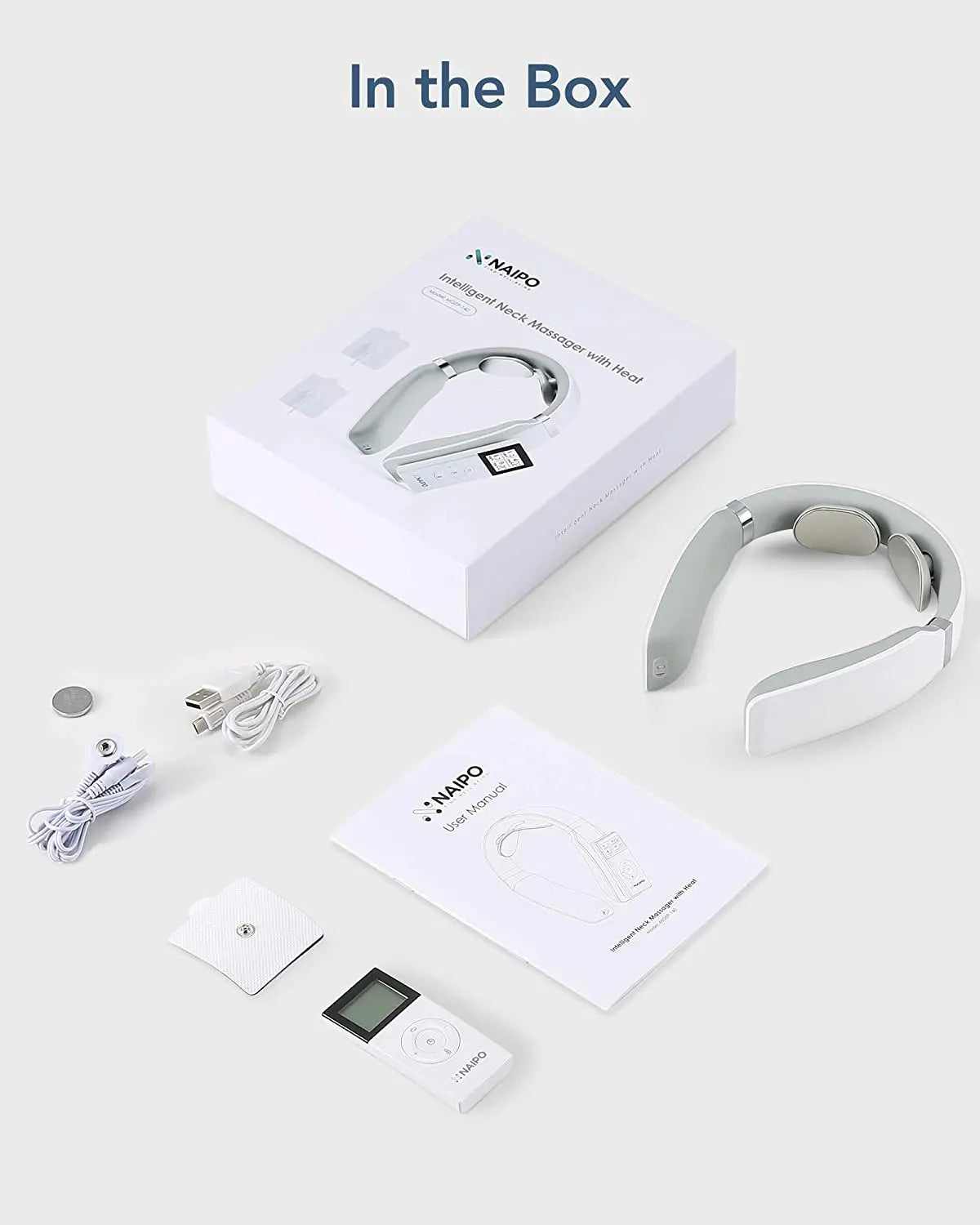 Naipo Nackenmassagegerät Intelligentes Elektrisches Schulter Puls-Nackenmassagegerät mit Wärmefunktion, 6 Modi 16 Intensitätsstufen LCD Remote Control Für Haus, Auto, Büro