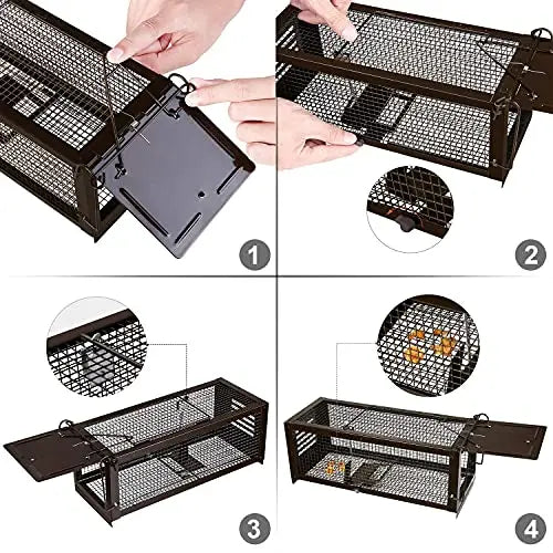 RatzFatz® 2x Lebendfalle Mausefalle, Rattenfalle, ● Sieger 2021 ● XXL, Profi, Garten & Haus, Tierfalle Set, ua Hasen & Hamster, Sensibilität einstellbar, Mehrfach, Lebend, Jagd, Käfig