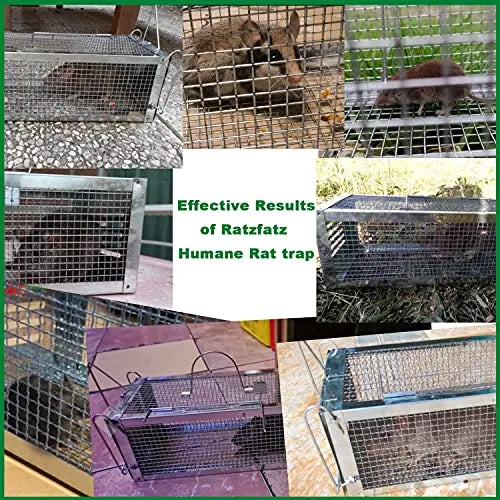 RatzFatz® XXL Lebendfalle Für Alle Kleintiere, Wiederverwendbar, Draußen & Drinnen, silber