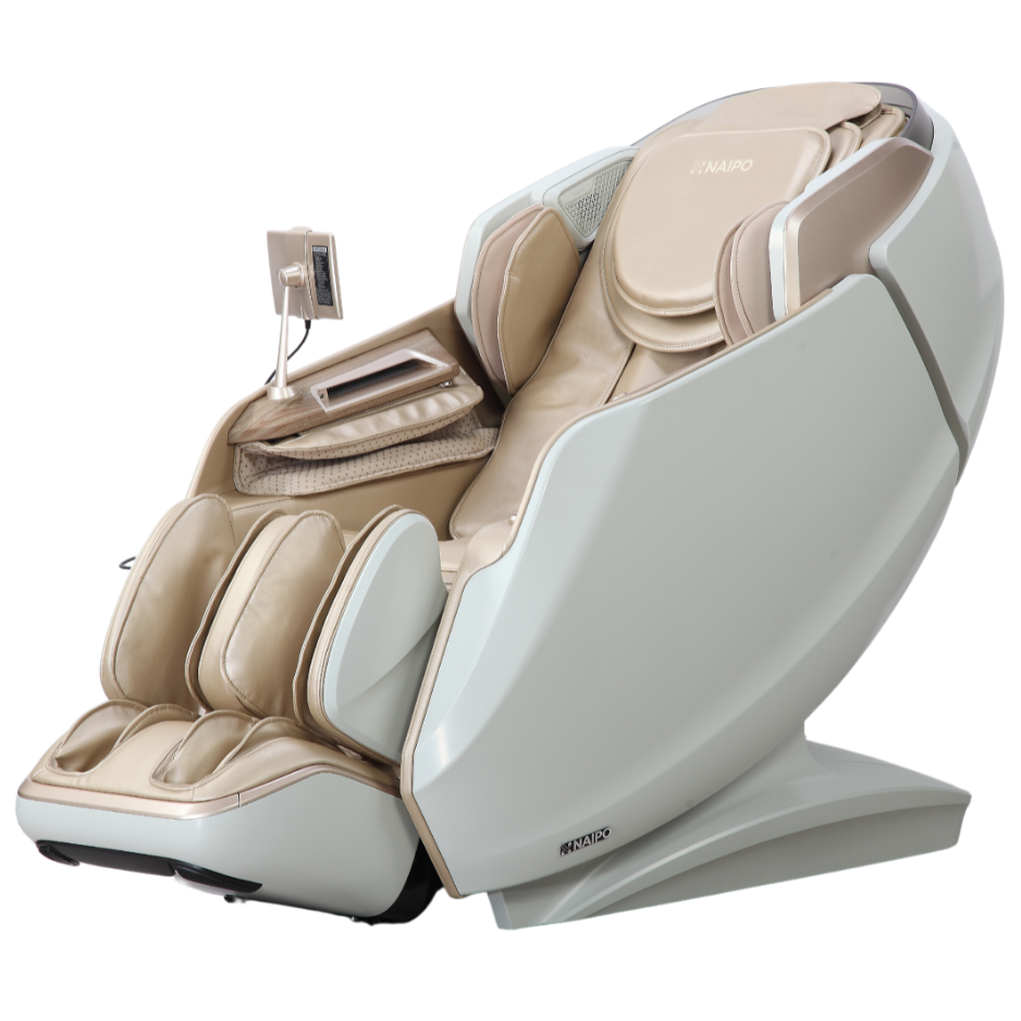 NAIPO 4D High-End Massagesessel S61 Grau, Aromatherapie, Wärmetherapie, Tablet-Steuerung