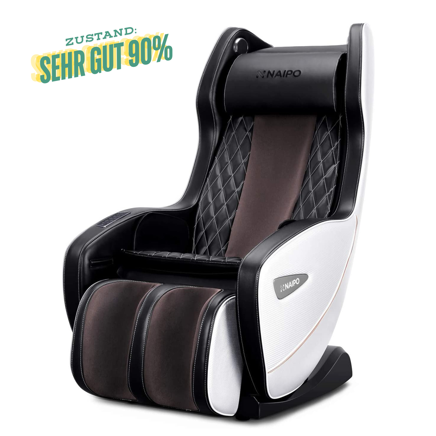 NAIPO Premium Massagesessel, Design-Award, Bluetooth, Liegefunktion, Space-Saving, Gebraucht/Generalüberholt