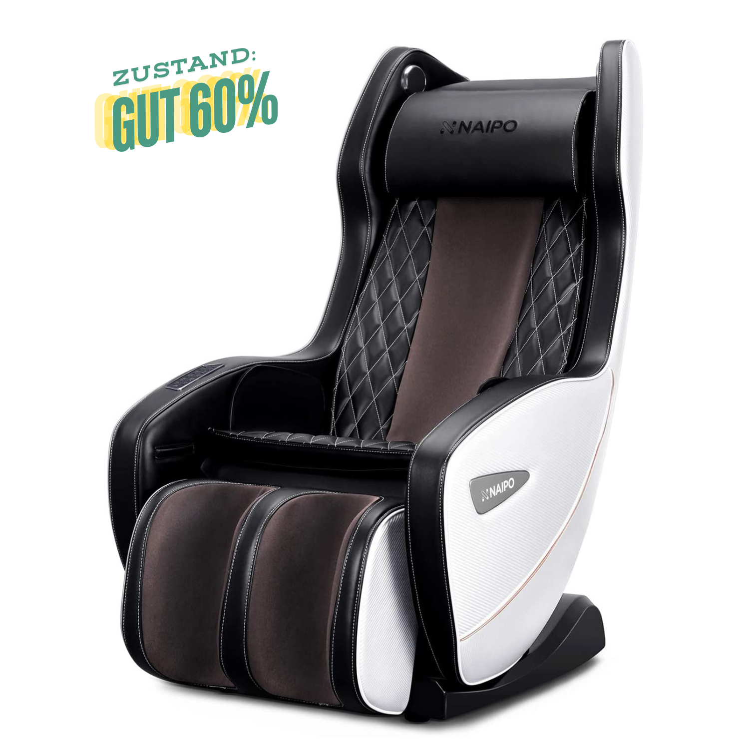 NAIPO Premium Massagesessel, Design-Award, Bluetooth, Liegefunktion, Space-Saving, Gebraucht/Generalüberholt