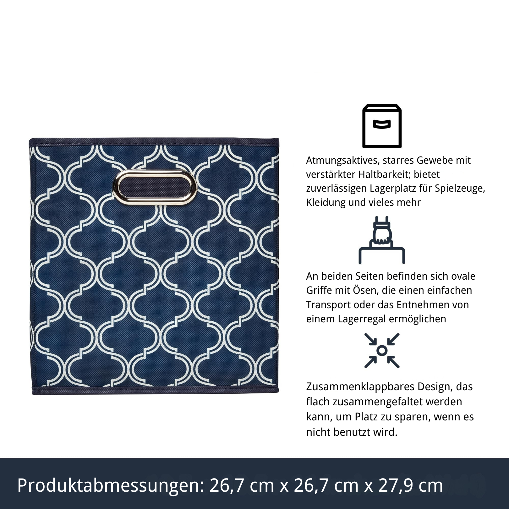 Friends Of NAIPO® Wasmand – Opvouwbare waszak met lange versterkte handvatten, 53 × 30 × 30 cm – Opbergmand voor wasgoed, speelgoed, schoenen en huishouden