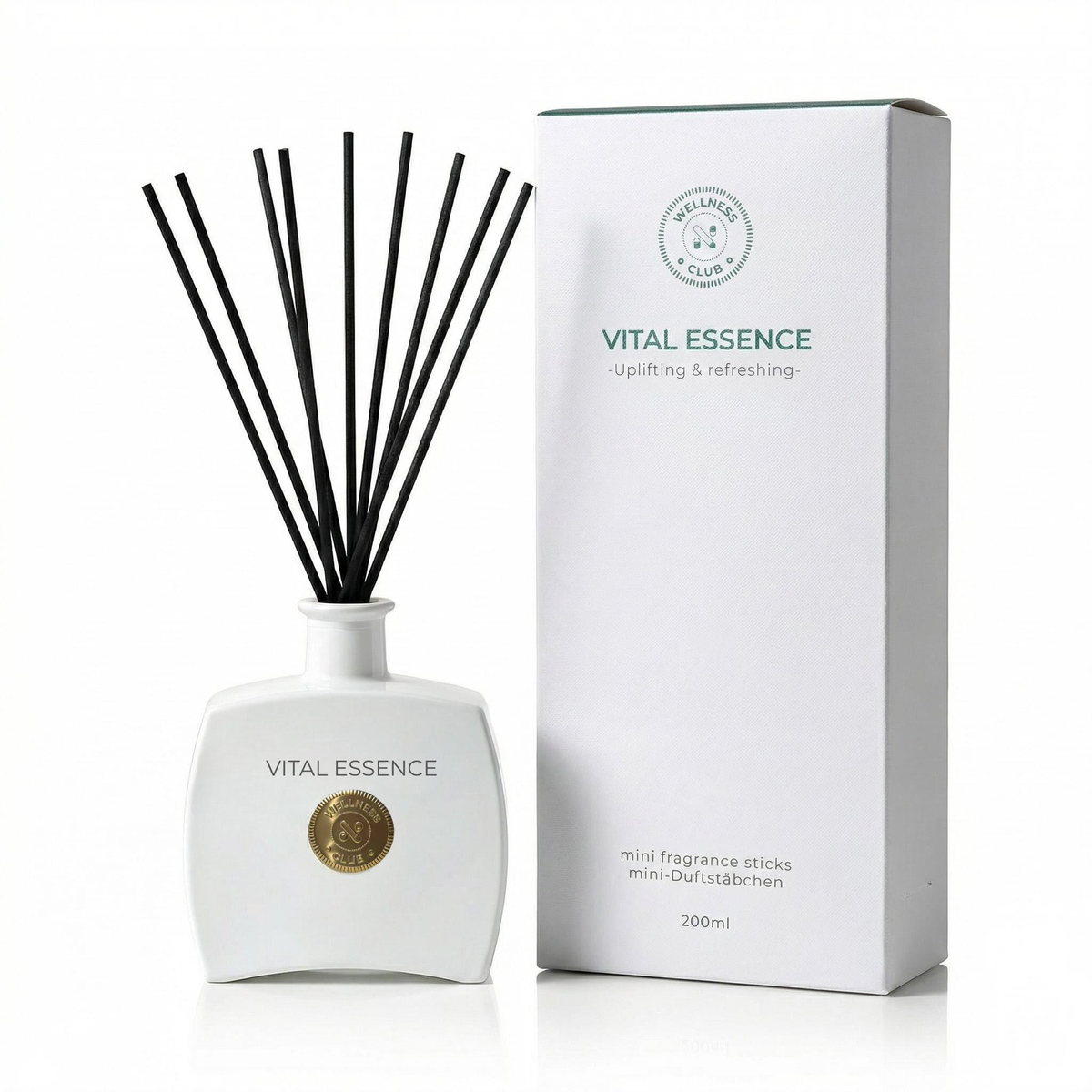 Wellness Club VITAL ESSENCE Citrongräs Rökelsepinnar Doftdiffusor – 200ml – Naturliga eteriska oljor