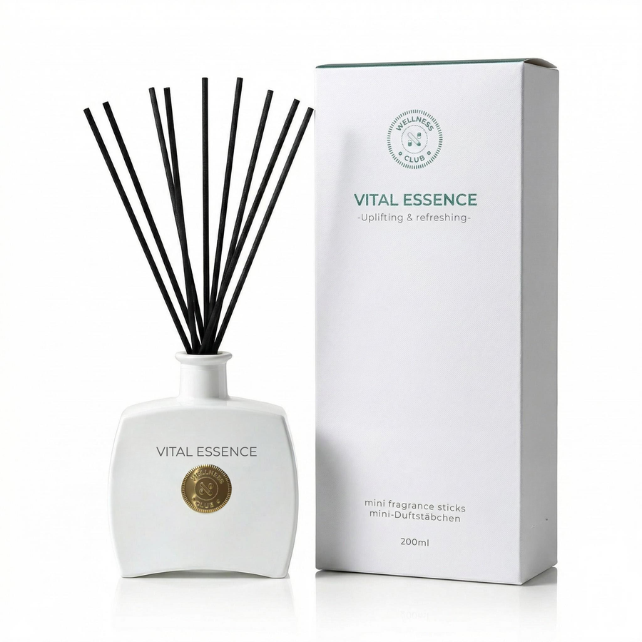 Wellness Club VITAL ESSENCE Zitronengras Diffusor 200 ml, 8 Rattanstäbchen
