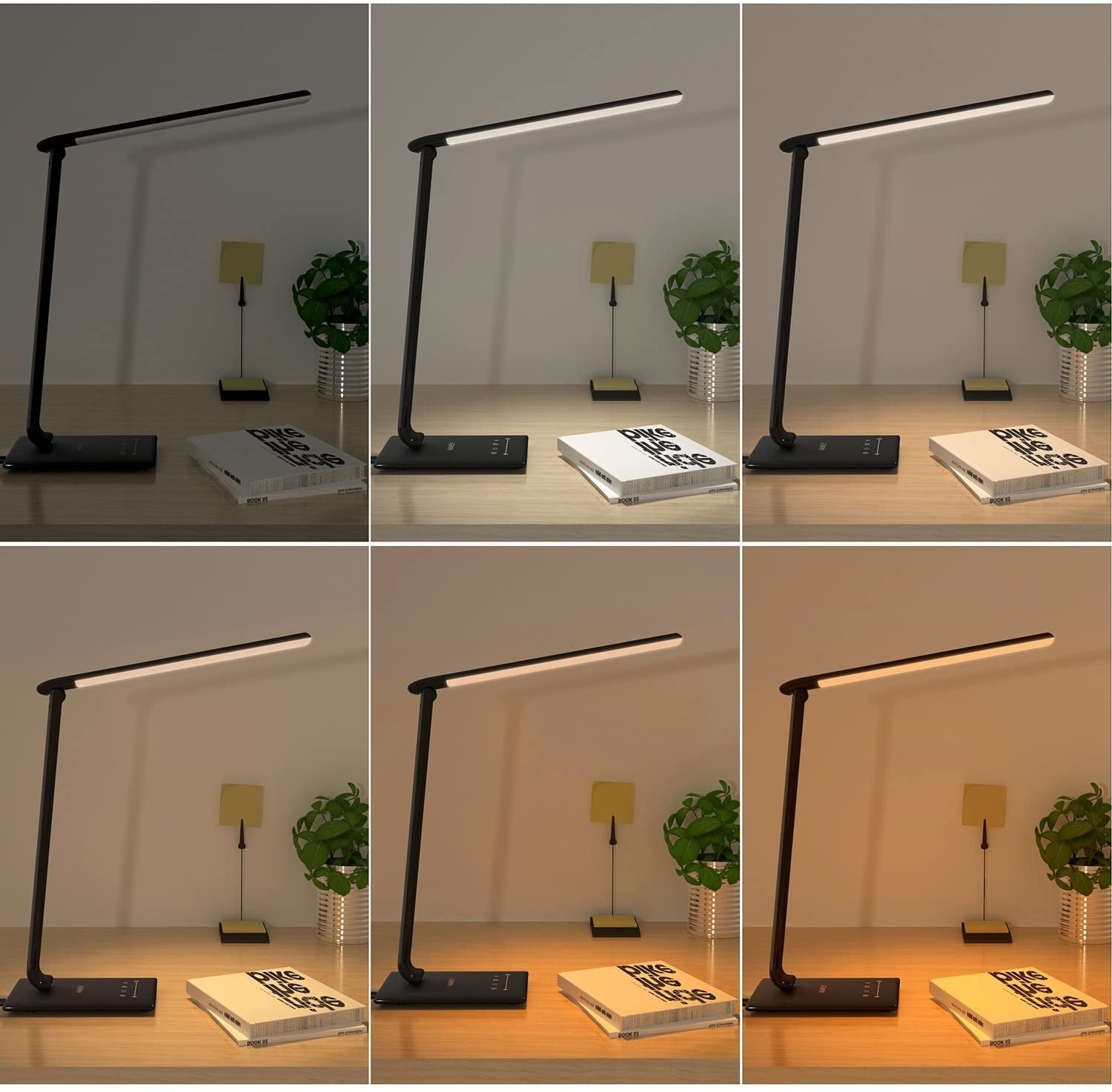 Friends Of NAIPO® Aukey LED Nachttischlampe mit 5 Farbtemperaturen, 5 Helligkeitsstufen, Nachtlichtmodus, 1-Stunden-Timer und USB-Ladeanschluss