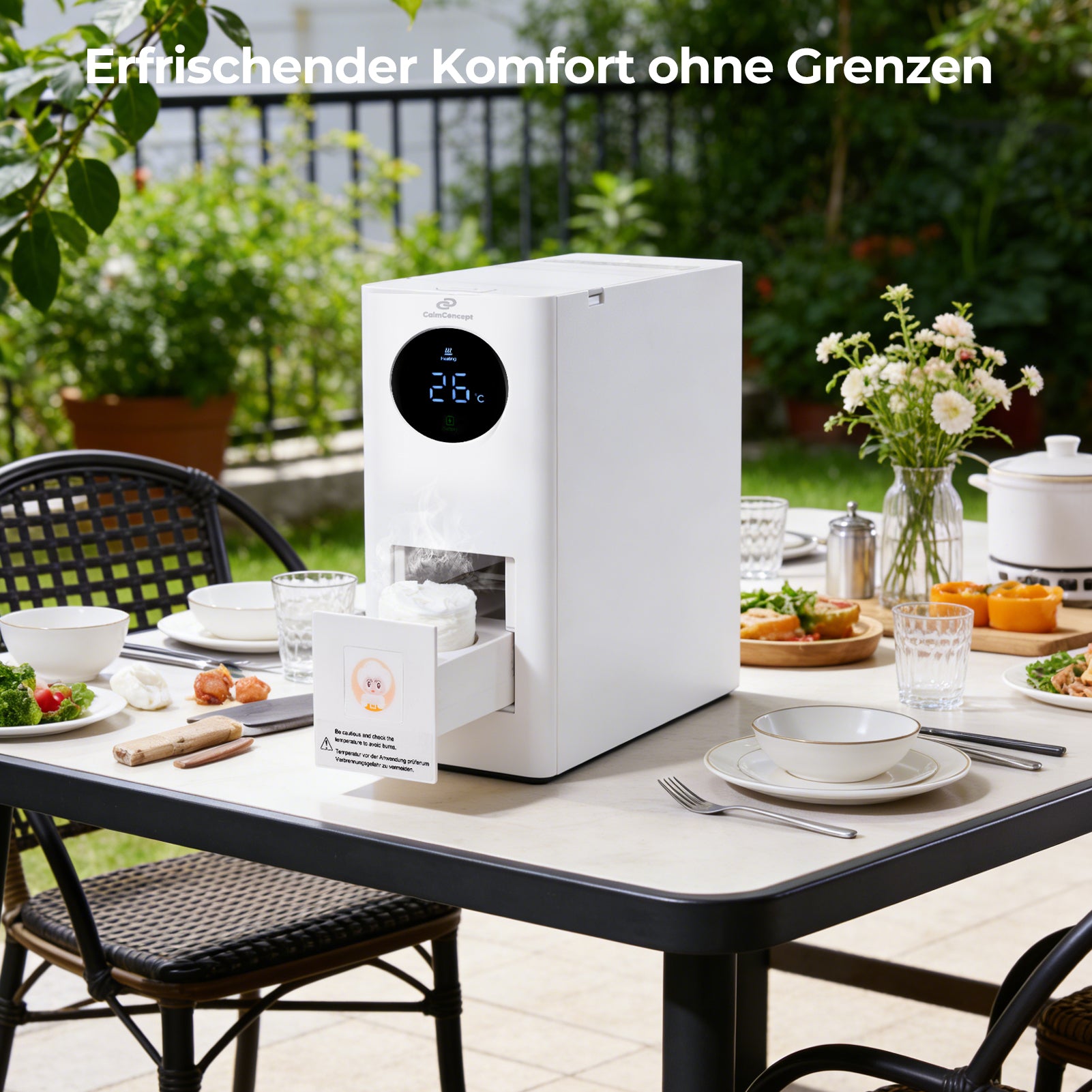 CalmConcept® Mini handduksdispenser – Rena och behagligt varma engångshanddukar för hemma och på språng, modell W2