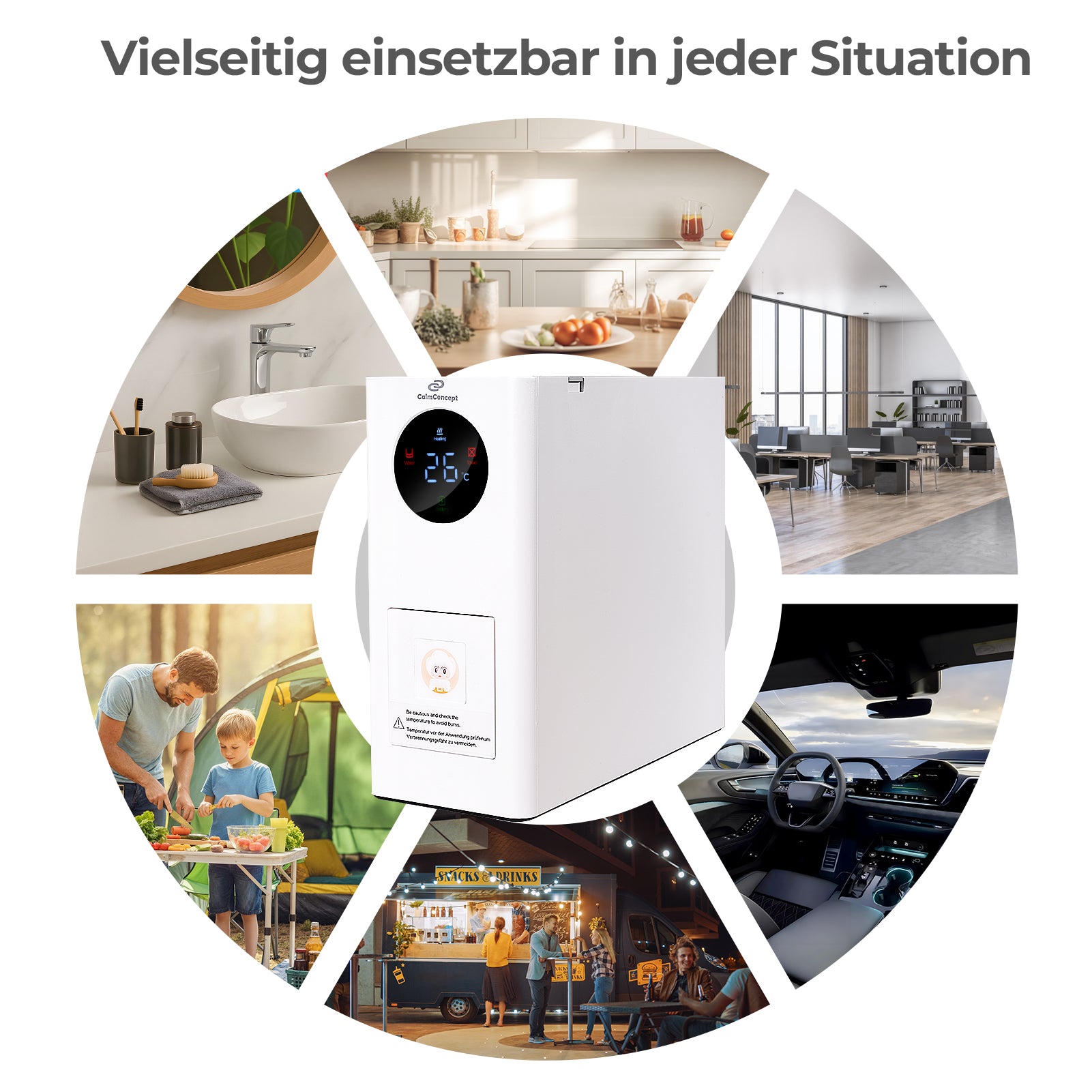 CalmConcept® Mini handduksdispenser – Rena och behagligt varma engångshanddukar för hemma och på språng, modell W2