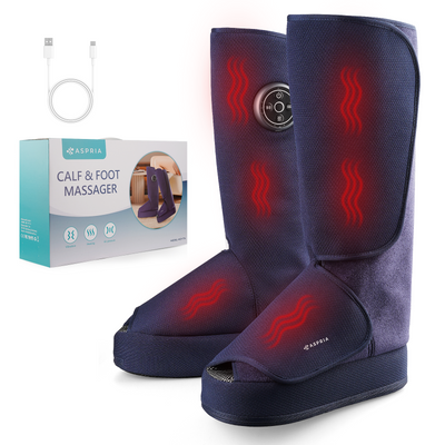Masseur de pieds Aspria Cloudwalk avec fonction chauffante, pétrissage en profondeur Shiatsu et compression d'air à 360°