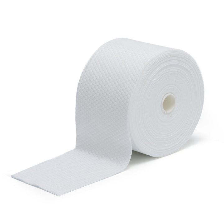 CalmConcept® Einweg-Handtuchrolle 23M, aus 100 % natürliche Pflanzenfasern, 3D-Perlentextur, weich, fusselfrei, biologisch abbaubar, für Trocken- & Nassanwendung, für Warmtuchspender Modell A & C