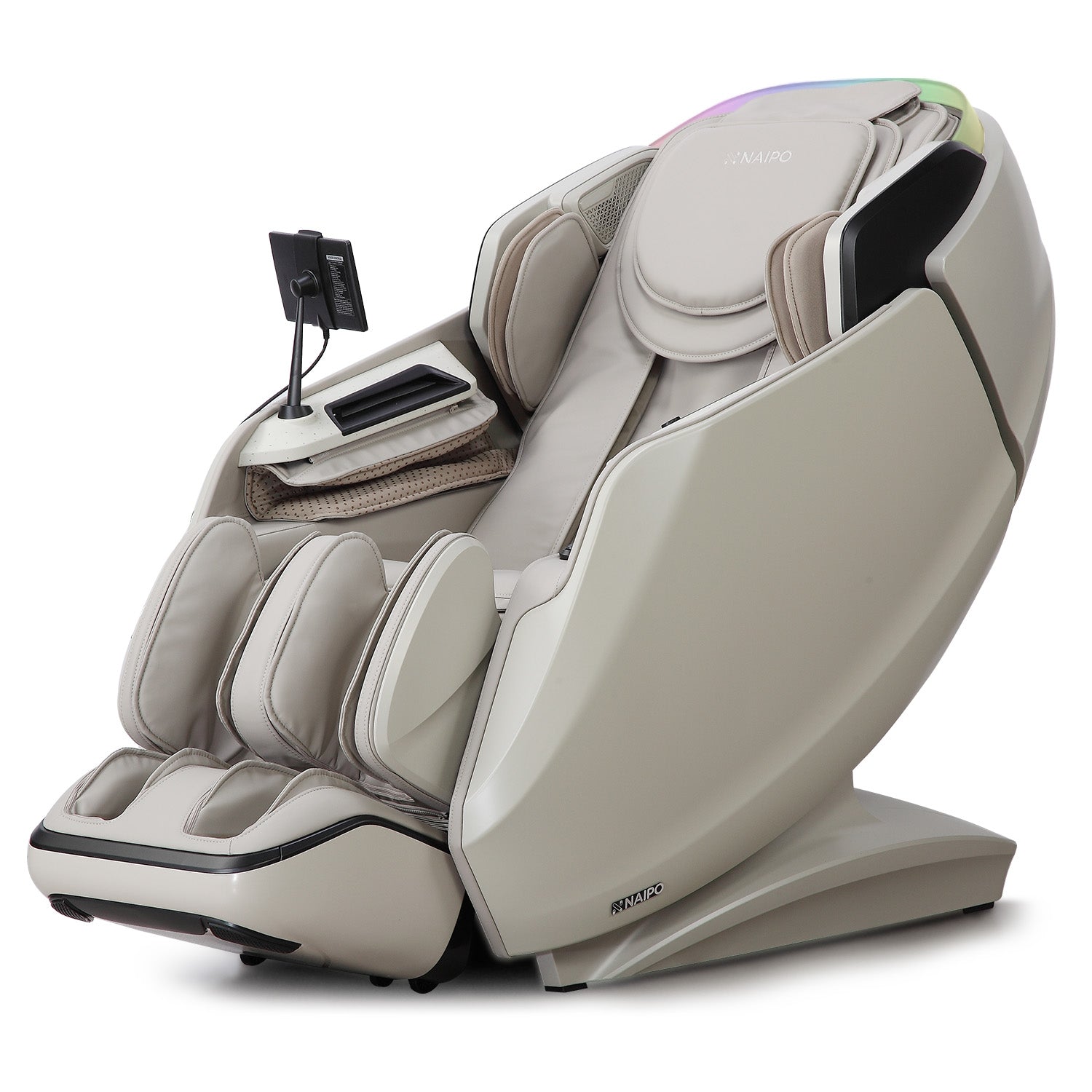 NAIPO 4D High-End Massagesessel S61 Grau, Aromatherapie, Wärmetherapie, Tablet-Steuerung