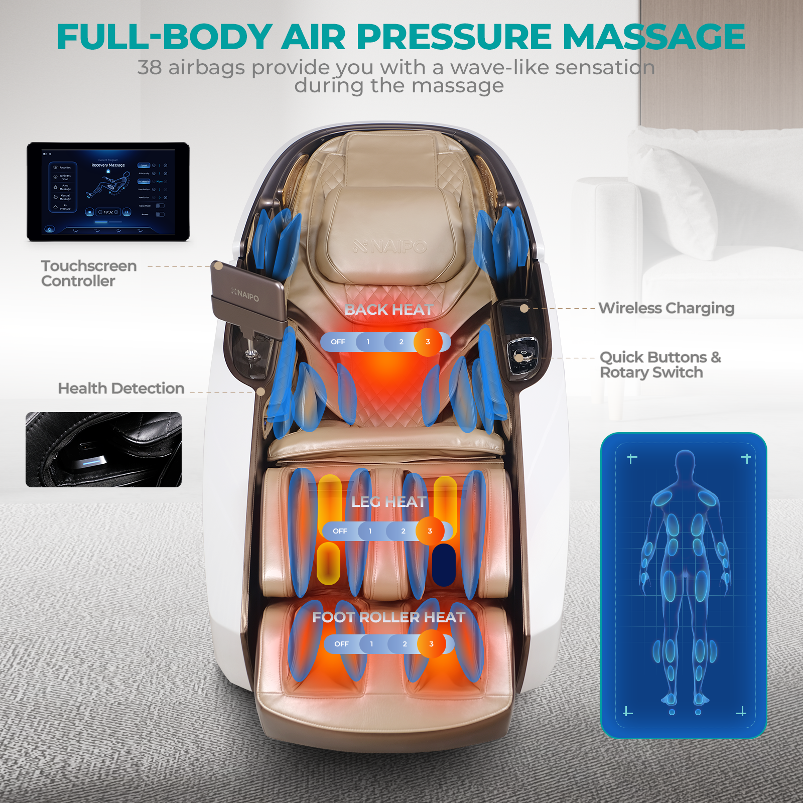 NAIPO Model L Space Capsule high-end massage chair with AI