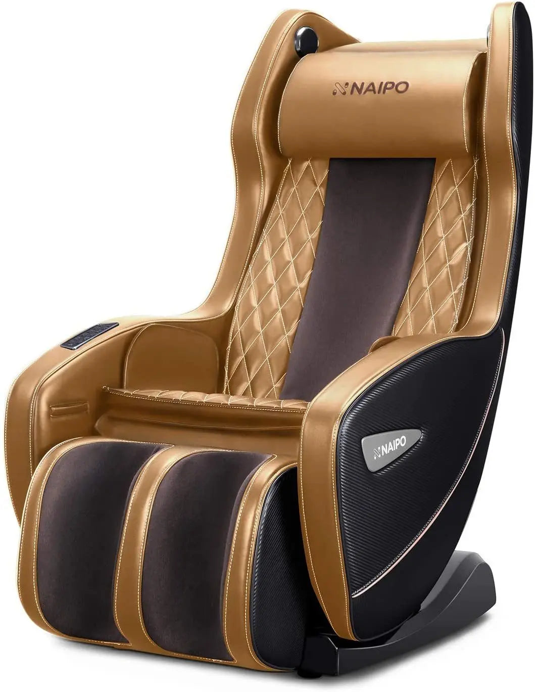 NAIPO Premium Massagesessel, Design-Award, Bluetooth, Liegefunktion, Space-Saving, Braun