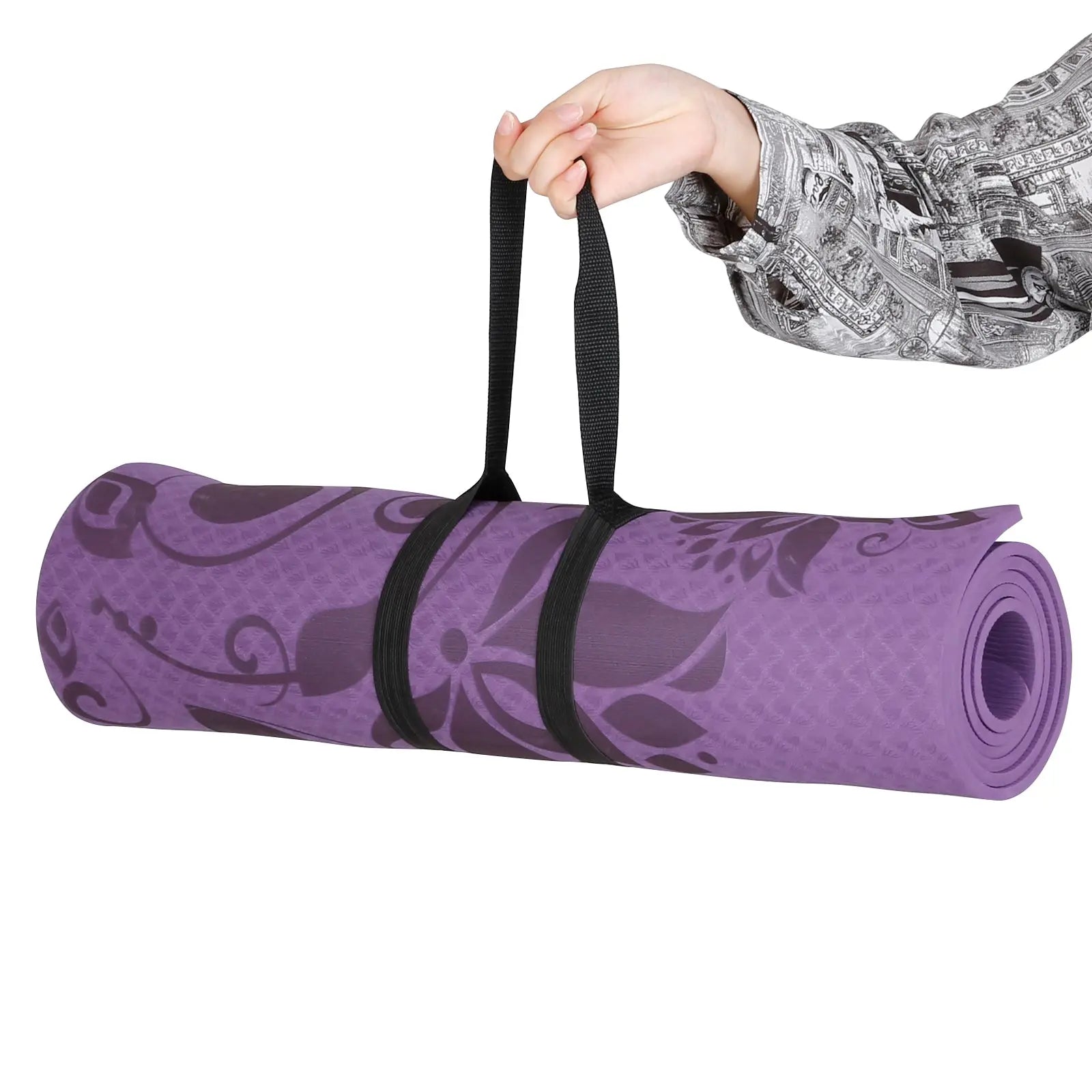 INTEY Yogamatte Gymnastikmatte rutschfest TPE rutschfest Übungsmatte Sportmatte Fitnessmatte für Fitness & Gymnastik mit Tragegurt - Maße 180 x 60 x 0.7cm