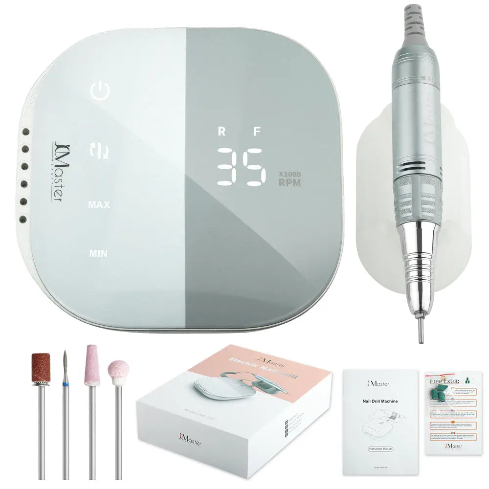 Coupe-ongles premium JCMaster TouchPro+ 35000 tr/min, fonction tactile, 4x embouts avec modèle 2022