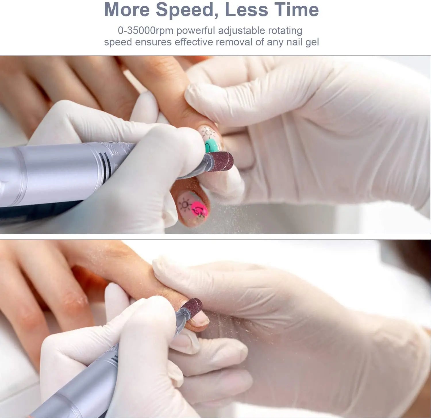 Coupe-ongles premium JCMaster TouchPro+ 35000 tr/min, fonction tactile, 4x embouts avec modèle 2022