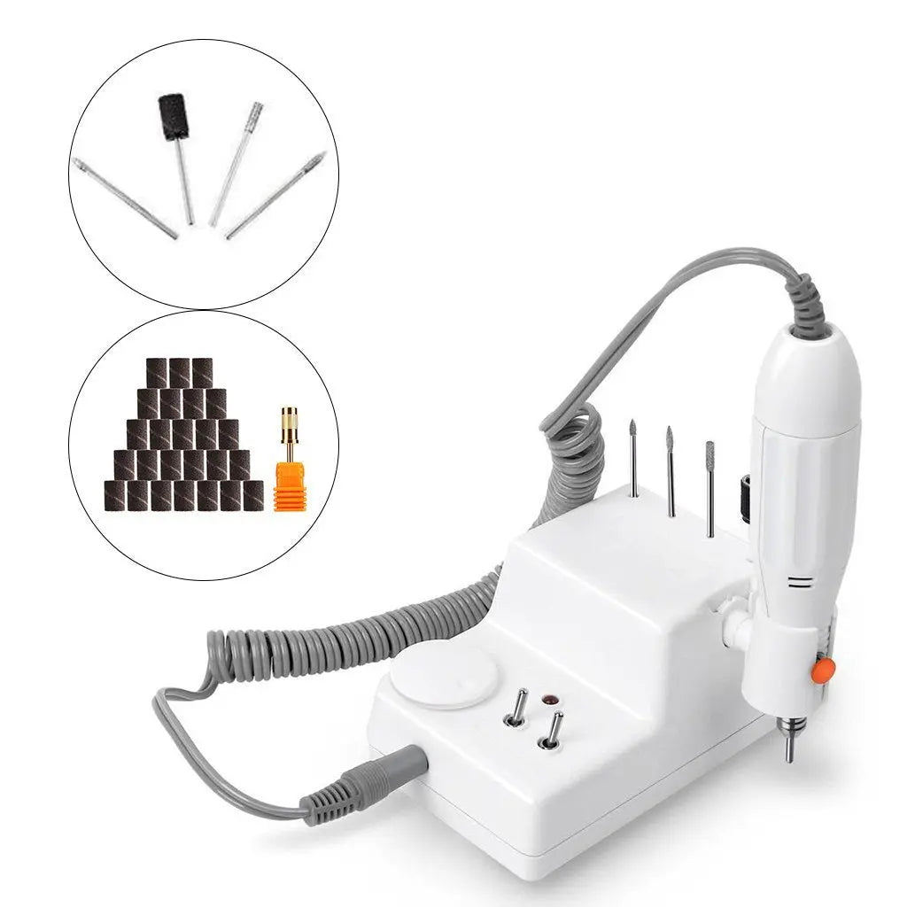 JSDA Nagelfräser 6MW + 25x Schleifhülsen  4x Diamant Aufsätze + 1x Mandrel Bit