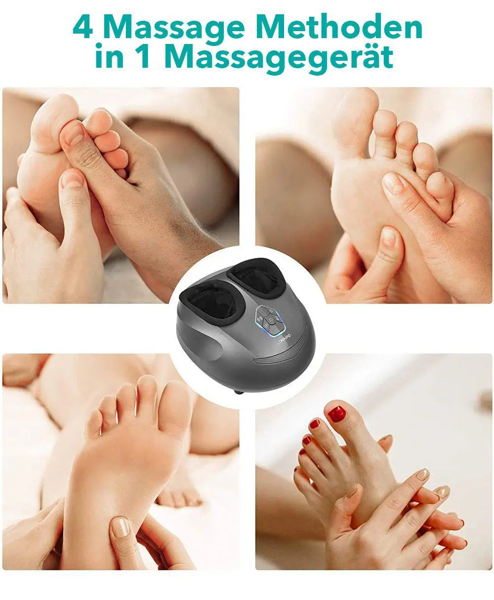 NAIPO Fußmassagegerät mit 3 Modi, Timer, Wärmefunktion