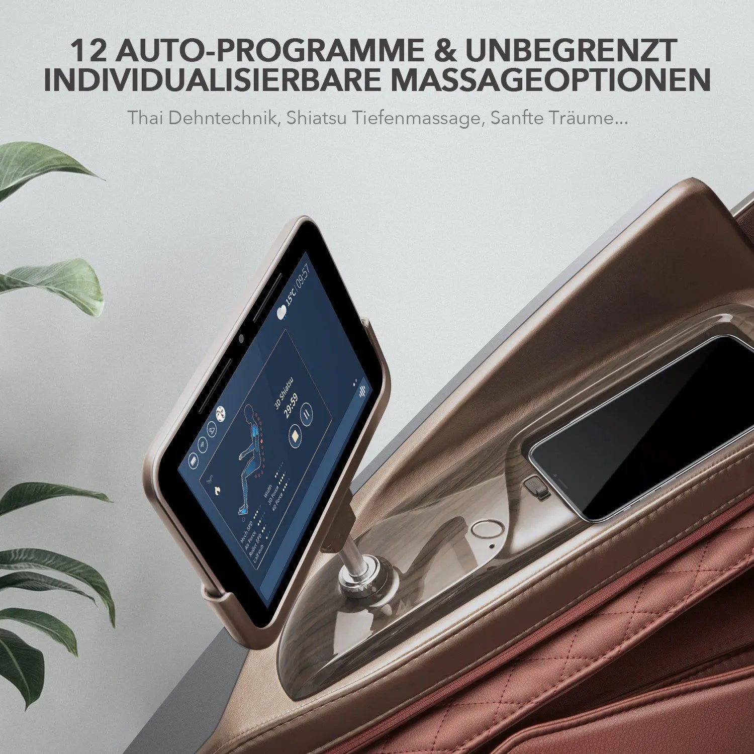 NAIPO High-End 3D Massagesessel, Integriertes Tablet, Design Award Gewinner