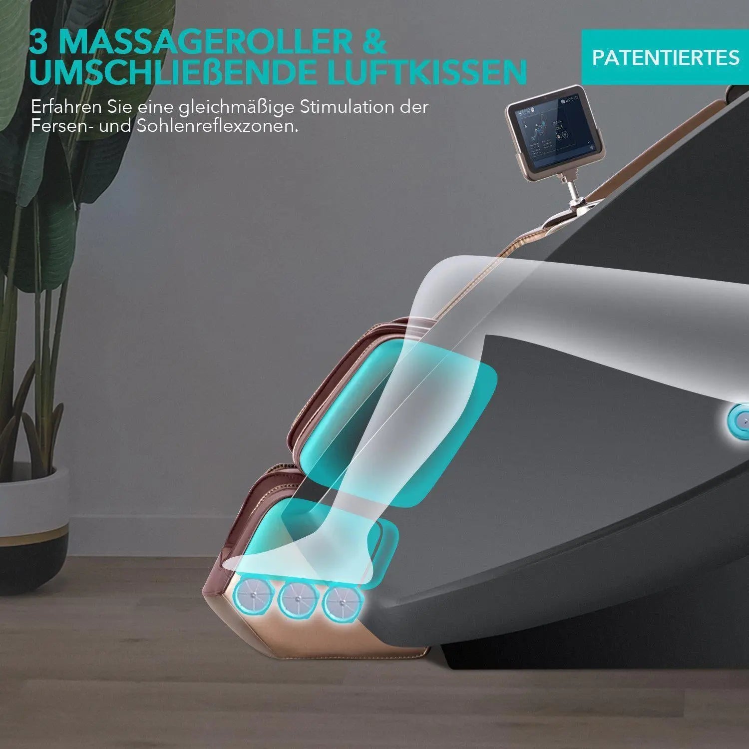 NAIPO High-End 3D Massagesessel, Integriertes Tablet, Design Award Gewinner