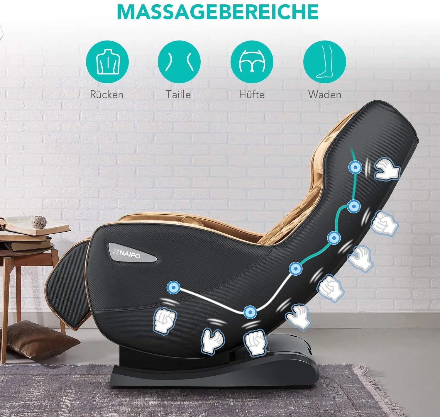 NAIPO Premium Massagesessel, Design-Award, Wärmefunktion