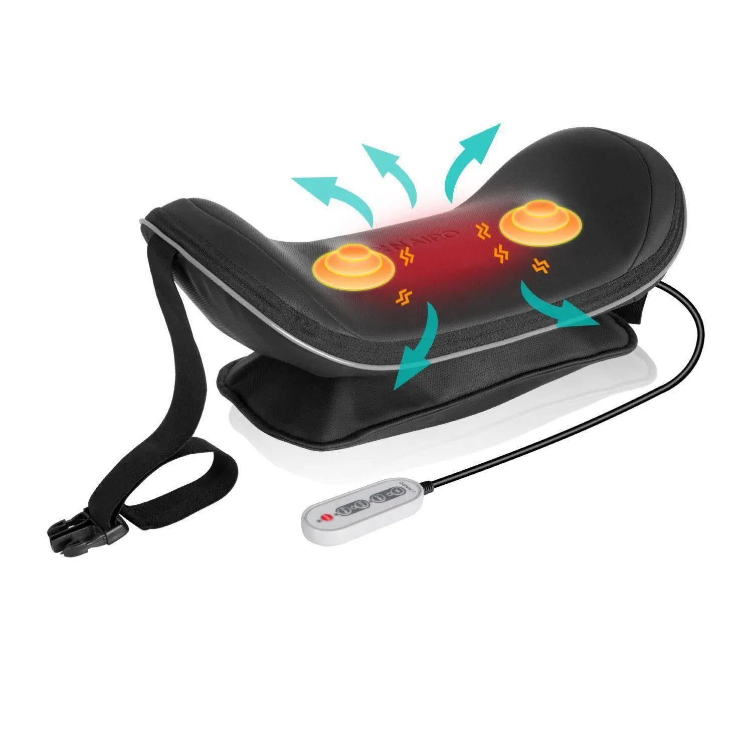 NAIPO ryggmassageapparat, ländrygg, värme & vibrationsfunktion, ländrygg