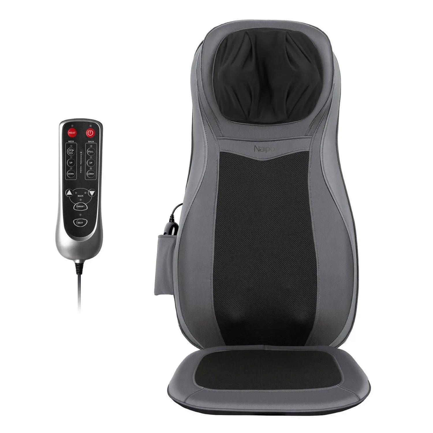 Naipo Massageauflage Shiatsu Rückenmassagegerät Elektrisch Massagegerät mit Wärmefunktion Kneten 3D Rollmassage Vibration