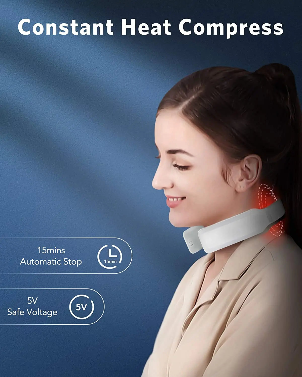 Naipo Nackenmassagegerät Intelligentes Elektrisches Schulter Puls-Nackenmassagegerät mit Wärmefunktion, 6 Modi 16 Intensitätsstufen LCD Remote Control Für Haus, Auto, Büro