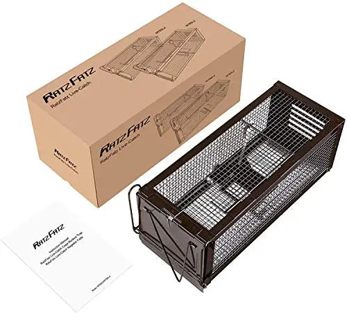 RatzFatz® XXL Lebendfalle Für Alle Kleintiere, Einstellbare Sensibilität, Wiederverwendbar, Draußen & Drinnen, braun