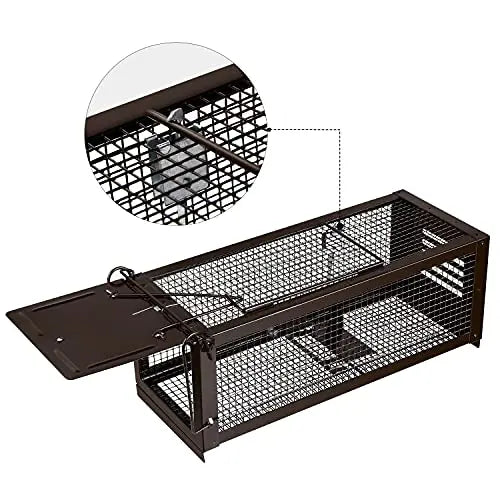 RatzFatz® XXL levende fælde til alle små dyr, justerbar følsomhed, genanvendelig, ude og inde, brun